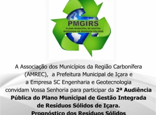 É AMANHÃ - 2ª Audiência Pública do Plano Municipal de Gestão Integrada de Resíduos Sólidos de Içara